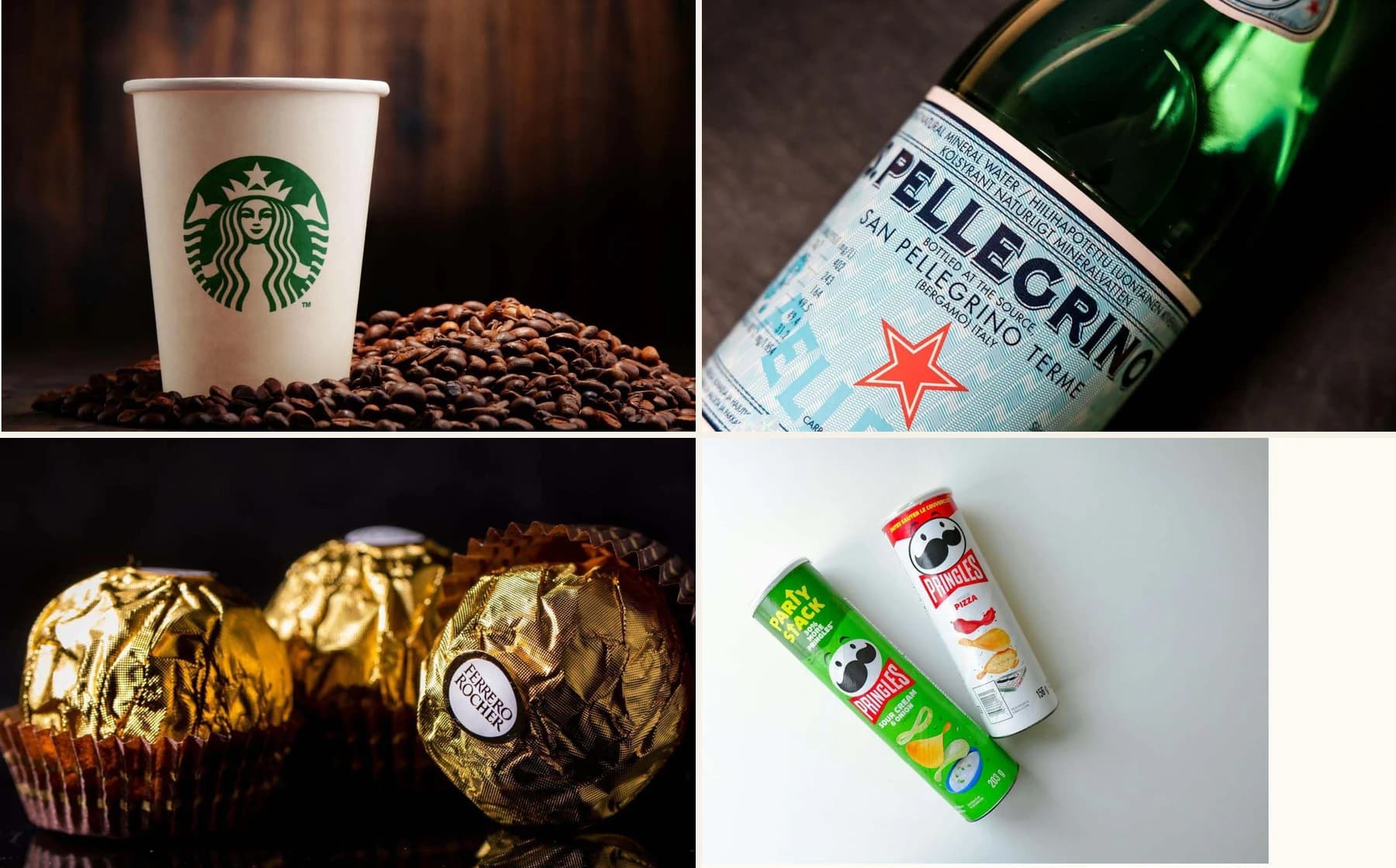 Selection of branded food and beverage products